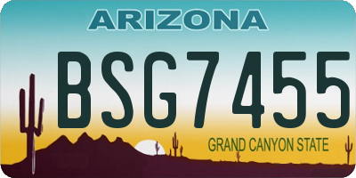 AZ license plate BSG7455
