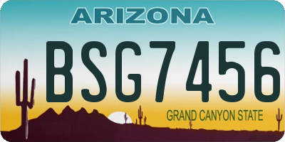 AZ license plate BSG7456