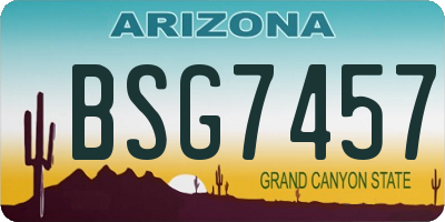 AZ license plate BSG7457