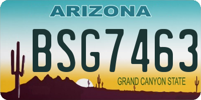 AZ license plate BSG7463