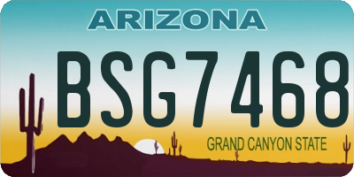 AZ license plate BSG7468
