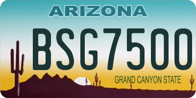 AZ license plate BSG7500