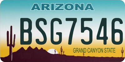 AZ license plate BSG7546
