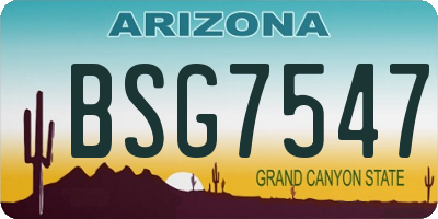 AZ license plate BSG7547