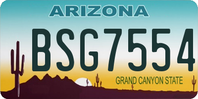 AZ license plate BSG7554