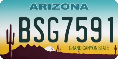 AZ license plate BSG7591