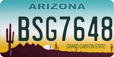 AZ license plate BSG7648