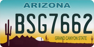 AZ license plate BSG7662