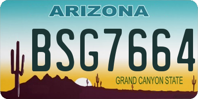 AZ license plate BSG7664