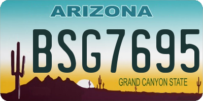 AZ license plate BSG7695