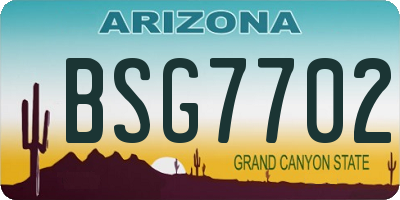 AZ license plate BSG7702