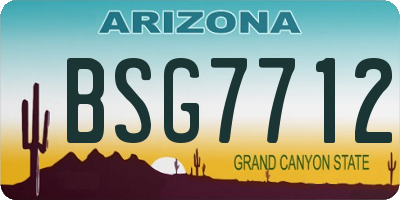 AZ license plate BSG7712