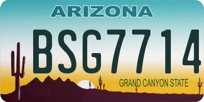 AZ license plate BSG7714