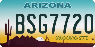 AZ license plate BSG7720