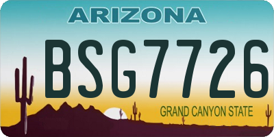 AZ license plate BSG7726