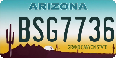 AZ license plate BSG7736