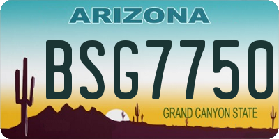AZ license plate BSG7750