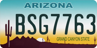 AZ license plate BSG7763