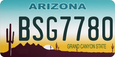 AZ license plate BSG7780