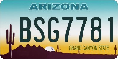 AZ license plate BSG7781