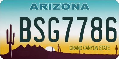 AZ license plate BSG7786
