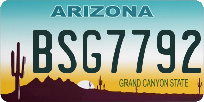 AZ license plate BSG7792