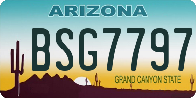 AZ license plate BSG7797
