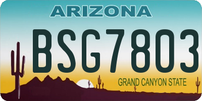 AZ license plate BSG7803
