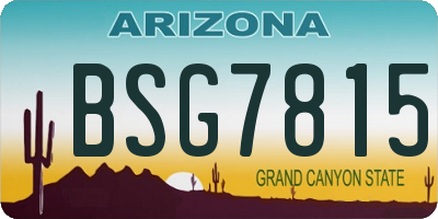 AZ license plate BSG7815
