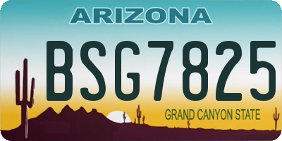 AZ license plate BSG7825