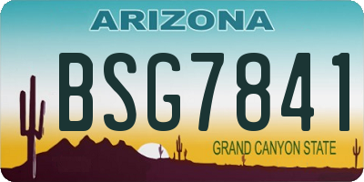 AZ license plate BSG7841