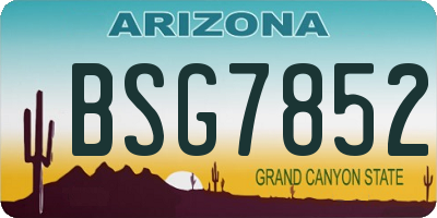 AZ license plate BSG7852