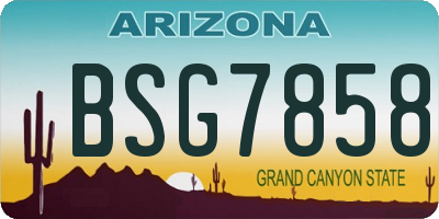 AZ license plate BSG7858