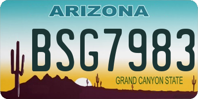 AZ license plate BSG7983