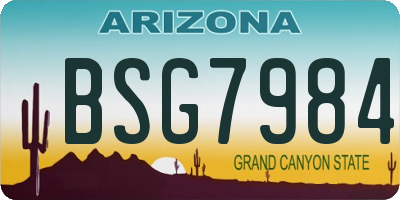 AZ license plate BSG7984