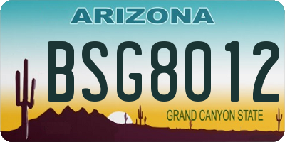 AZ license plate BSG8012