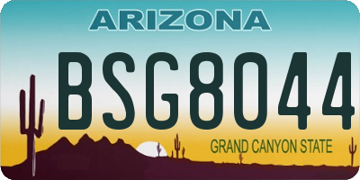 AZ license plate BSG8044