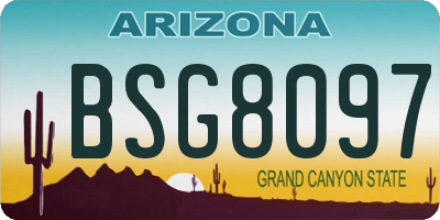 AZ license plate BSG8097