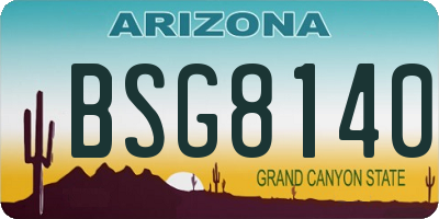 AZ license plate BSG8140