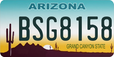 AZ license plate BSG8158