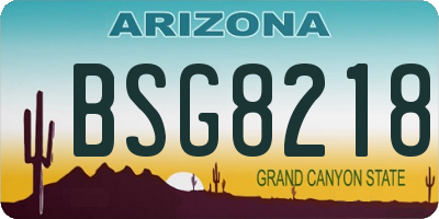 AZ license plate BSG8218