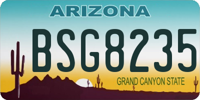 AZ license plate BSG8235