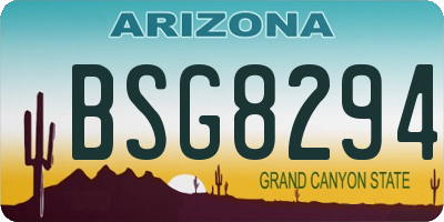AZ license plate BSG8294
