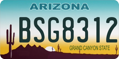 AZ license plate BSG8312