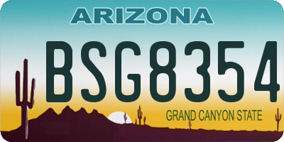 AZ license plate BSG8354