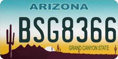 AZ license plate BSG8366