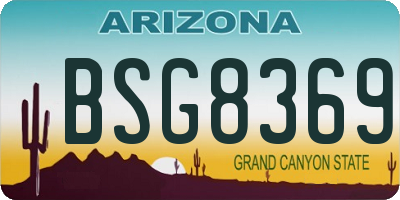 AZ license plate BSG8369