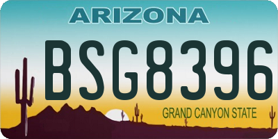 AZ license plate BSG8396