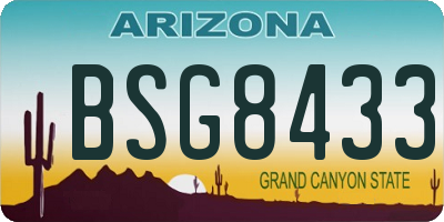 AZ license plate BSG8433