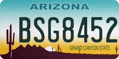 AZ license plate BSG8452